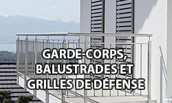 Garde-corps, balustrades et grilles de défense 